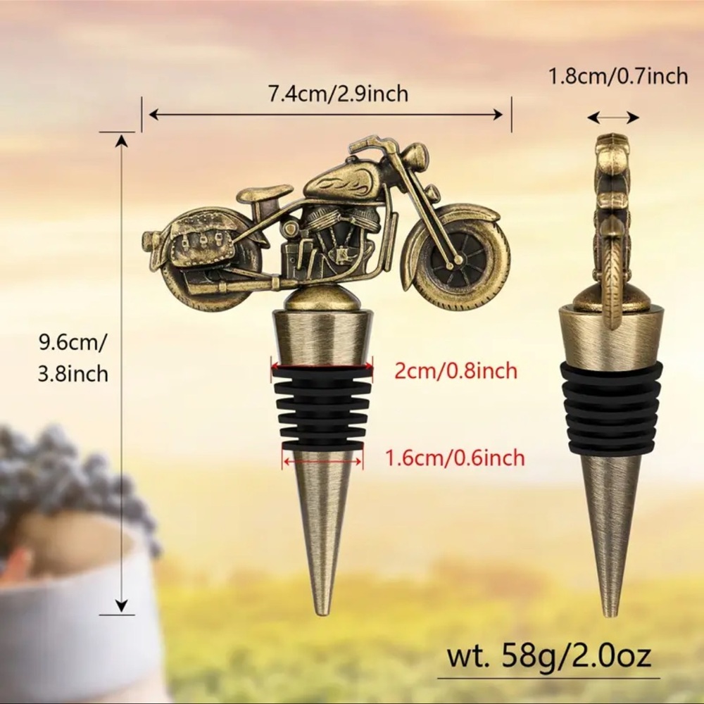 Wine Stopper,  Receive One,  Motorcycle Wine Stopper - Picture 2 of 8
